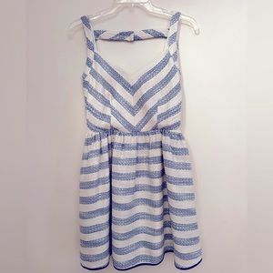 Line & Dot Jacquard Stripes Chevron Fit, sky stripe metallic